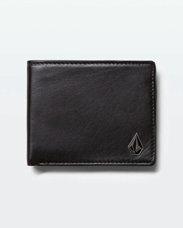 Volcom Single Stone Leather Wallet - Black